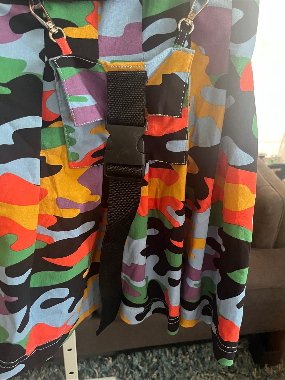 like an angel Multicolor Camo Mini Skirt with Black Web Belt - Picture 2 of 3